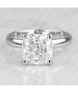 Lab Grown 2.01 Ct Solitaire E/VS2 Cushion Diamond Engagement Ring White ... - $1,324.39 CAD