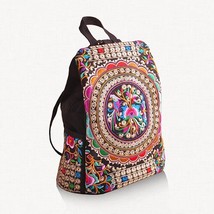 Veowalk Vintage Artistic Embroidered Women Canvas Backpa Handmade Floral Embroid - £29.48 GBP