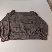 Fashion Nova Women's Gray Plaid Long Sleeve Button Front Collared Shirt Size L image 8