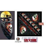 SKULL Tribal Tattoo Fire Flame Barb Wire BANDANA Head Face Neck Scarf Wr... - $11.78 CAD