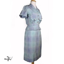 Vintage 40s 50s Betty Hartford 2 Piece Skirt &amp; Peplum Top Set Size S - H... - £53.51 GBP