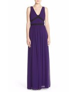 NWT AUTH BCBG MAXAZRIA AURICA COLOR-BLOCKED PLEATED GOWN $448 - £58.85 GBP