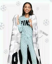 NEW Victoria&#39;s Secret PINK Camo Cozy Multi Gray Throw Blanket RARE 50 x ... - £43.25 GBP