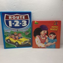 Vintage Lot 2 Kids Books Route 1-2-3 World of Numbers Hello Molly Friendship - £10.16 GBP