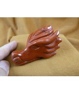 Y-DRA-HD-700) little red Chinese Dragon head MYTHICAL figurine gemstone ... - $23.36