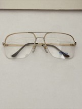 New Double Bridged Silver &amp; Gold Aviator Half Rim Eyeglass Frame 60-14-140 - £23.15 GBP