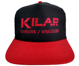 Vtg Kilar Carriers &amp; Wreckers Black Red Snapback Trucker KC Hat Cap - $9.46