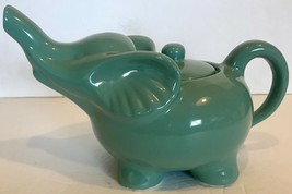 Green Elephant Stoneware Teapot - Trunk Up = Good Luck - Great Housewarm... - $12.94