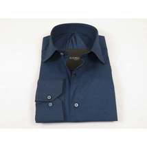 Men Shirt Hankie CASILA Turkey Cotton Blend Long Sleeves 502100-08 Navy Checker image 3