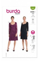 Burda 5835 Cocktail Dress  3/4 & Long Sleeve Lace Overlay Zip Back Sizes 8 - 18 - $9.88