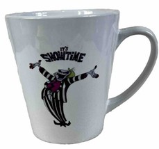 VTG Beetlejuice “Its Show Time” White Coffee Mug Ceramic Beetle Juice Cup - $15.78