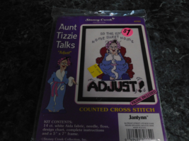 Stoney Creek Aunt Tizzie Talks Adjust Cross Stitch Kit - $111.65 MXN