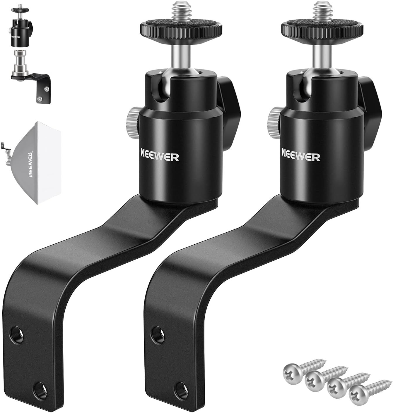 Neewer 2 Pack E Type Wall Ceiling Mount, Ring Light Wall Mount Bracket, ... - $38.99