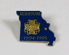 VFW Ladies Auxiliary Pin Missouri 1994-1995 Blue Enamel &amp; Gold Tone Metal - $180.80 MXN