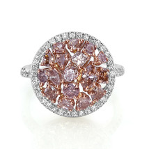Argyle 2.28ct Natural Fancy Pink &amp; White Diamonds Engagement Ring 18K Gold - £3,722.11 GBP