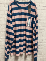 Original Use Mens Pink Blue Stripe Long Sleeve T-Shirt Pocket Size XXL New - £7.45 GBP