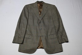 Harold Powell 42R Brown Houndstooth Flannel Mens Blazer Suit Jacket Sport Coat - $59.14