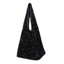 Japan Style Women Fashion Sequins Shoulder Bag Large Capacity Female Glitter Bea - £39.16 GBP