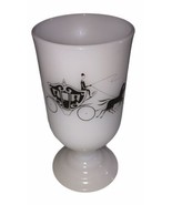 Milk Glass Horse And Buggy Thick Stem Mug Vintage Anchor Hoching - £8.46 GBP