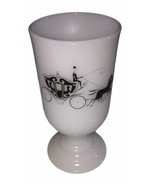 Milk Glass Horse And Buggy Thick Stem Mug Vintage Anchor Hoching - £8.15 GBP