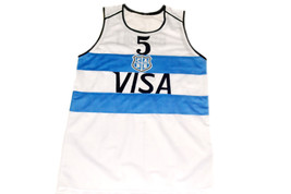 Manu Ginobili #5 Argentina Visa Men Basketball Jersey White Any Size - £27.51 GBP