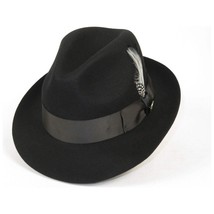 Men Bruno Capelo Fedora Hat Wool 100% Fine Australian Wool Marco MC940 Black image 3