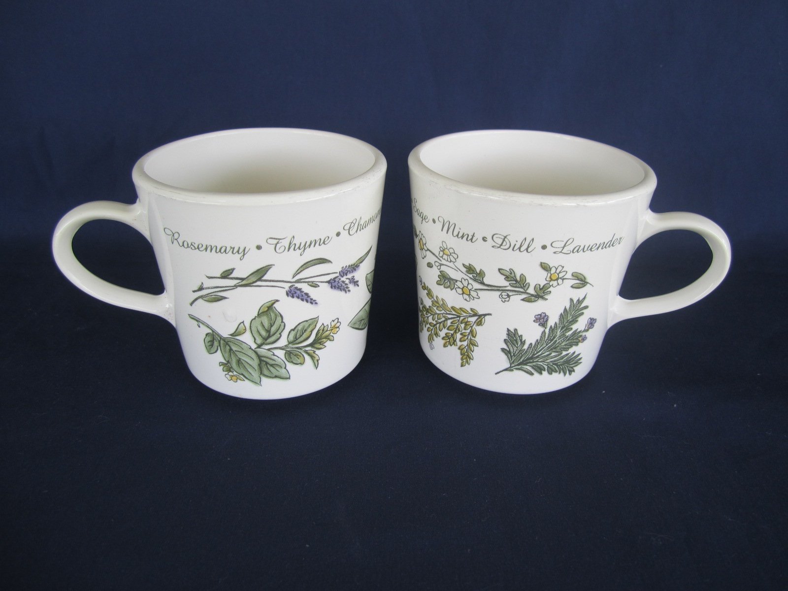 (2) Vintage Corelle Corning Ware " Thymeless Herbs " Cups Mugs - Set of 2