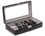 Bey Berk Black Leather Multi Purpose Case with Glass Top and Locking Clasp  - $101.95
