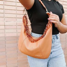 Acrylic Detachable Purse Bag Chain Strap Brown - $24.75