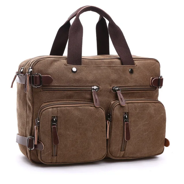 Men Canvas Briefcase Travel Bags Suitcase Classic Messenger Shoulder Bag... - $95.29
