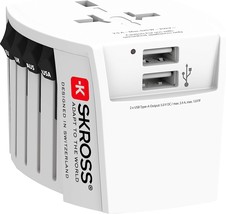 Skross World Travel Adapter MUA 1.302960 USB (2XA) - White - £23.96 GBP