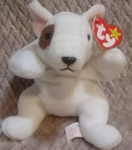 1999 Ty BEANIE BABIES COLLECTION White BUTCH Soft Plush 9&quot; Dog Toy  w/ Tag - £7.07 GBP