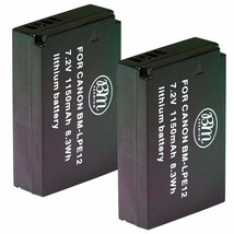 Bm Premium 2-Pack Of Lp-E12 Batteries For Sx70 Hs, Rebel Sl1, Eos-M, E - £31.38 GBP