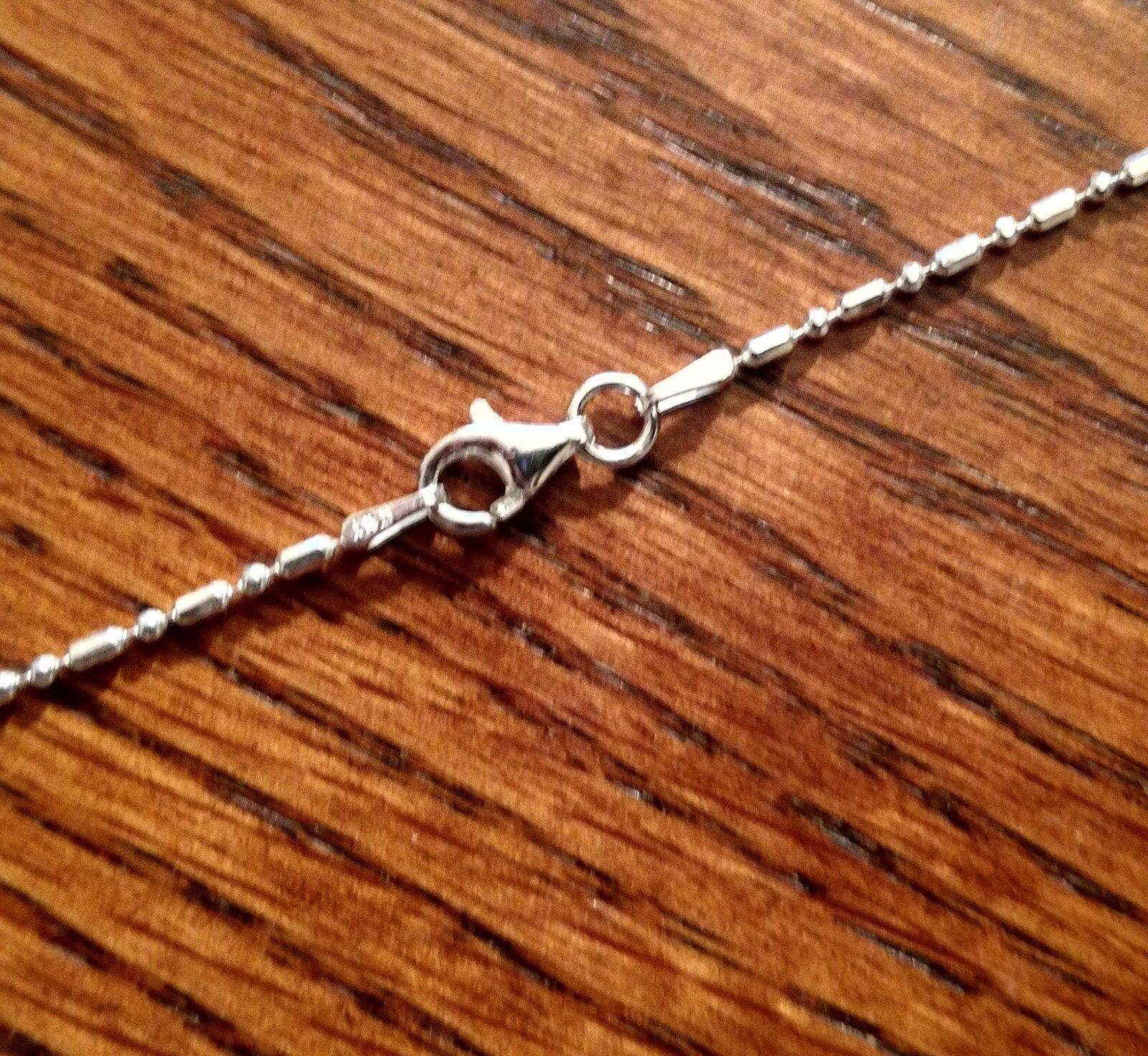 Bar & Bead Anklet or Necklace - Sterling Silver 7" to 36" - Made in Italy  [GY]