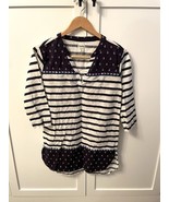Hatley Tunic Top Shirt Navy Striped &amp; Anchors Cotton sz XS Beach Coverup - $20.52 CAD