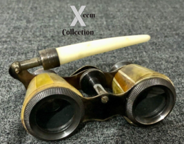 Brass Binocular Antique New Design Opera Glasses Beautiful Mother Of pearl Color - £24.06 GBP