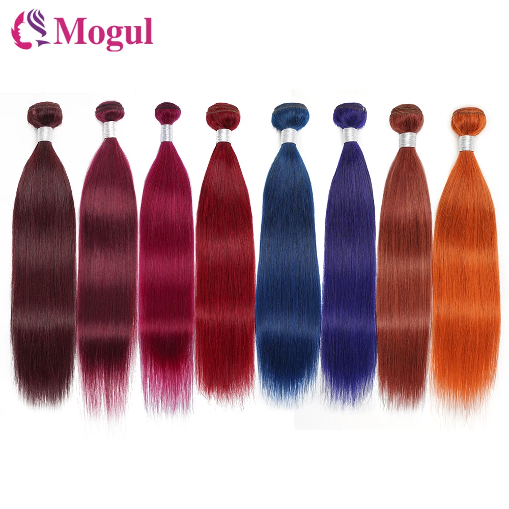1 Pc Straight Hair Bundle Ginger Orange Purple Blue 99j Burgundy Reddish Brown - £19.11 GBP+