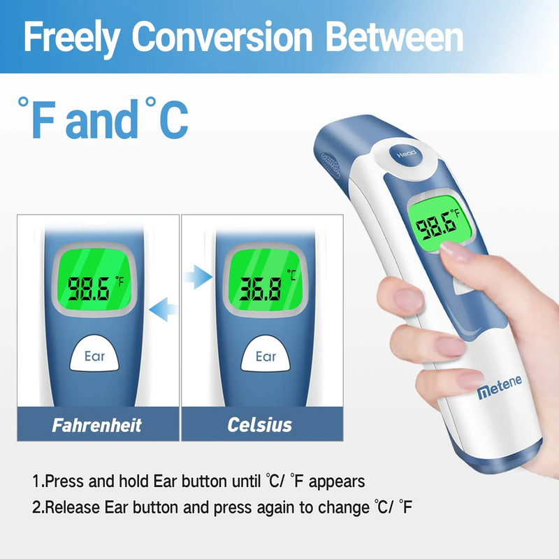 Forehead and Ear Thermometer for Baby, Fast Reading with Fever Alarm & Memories  Item image 3