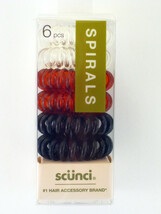 SCUNCI SPIRALS PONYTAIL HAIR ELASTICS - 6 PCS. (32133) - $7.99