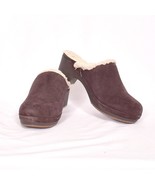 Crocs Sarah Dual Comfort Suede Clogs Faux Fur Lined Mules Brown Size 10 ... - €36,12 EUR