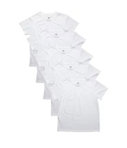 Hanes Boys&#39; Tagless White T-Shirts, Pack of 5, Size Large - £13.29 GBP