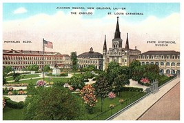 Jackson Square Place d&#39; Armes of Old Orleans Cabildo &amp; St Louis Cathedral # 8417 - £9.17 GBP