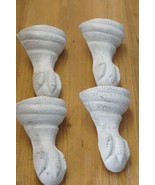 4 Cast Iron Bathtub Clawfeet Claw Foot Tub Distressed White Table Feet S... - £66.84 GBP