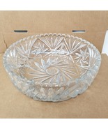 Crystal Cut Glass Bowl Starburst Pattern Swirl Decorative Centerpiece MC... - $18.95