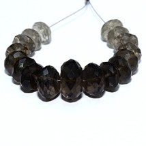 Smoky Quartz Faceted Rondelle Beads Natural Loose Gemstone Making Jewelry - £7.07 GBP