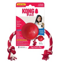 KONG Ball with Rope Dog Toy Red 1ea/SM - £11.03 GBP