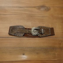 Montana West Country Western Bling Rhinestone Brown Wide Belt Size M (28... - $49.50