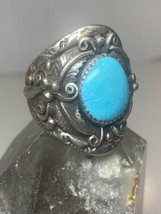 Turquoise ring size 11.75 Navajo southwest sterling silver women men - £179.87 GBP