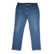 Faded Glory Women&#39;s Size 14P Skinny Mid Rise 5 Pocket Blue Denim Jeans - $14.37