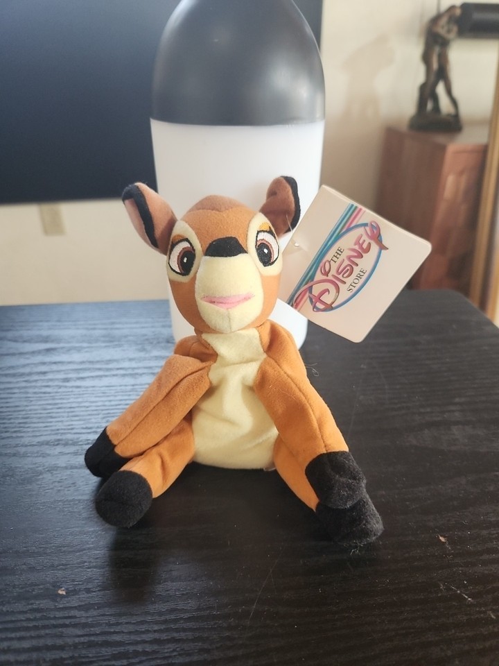 NWT Disney Store Plush Bambi Mini Bean Bag Deer Collectible Vintage - $9.70